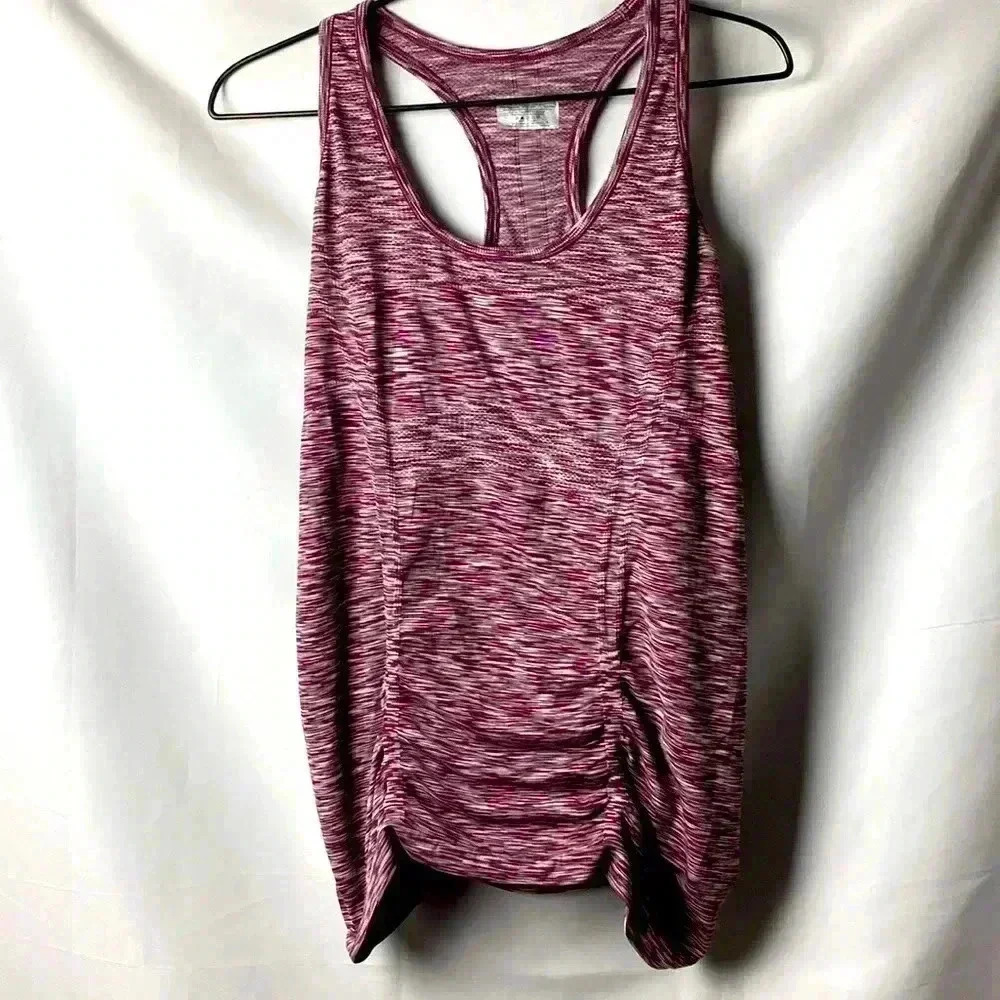 Athleta Womens Size Large Maroon White Tback Athletic Top Good Clean Condition